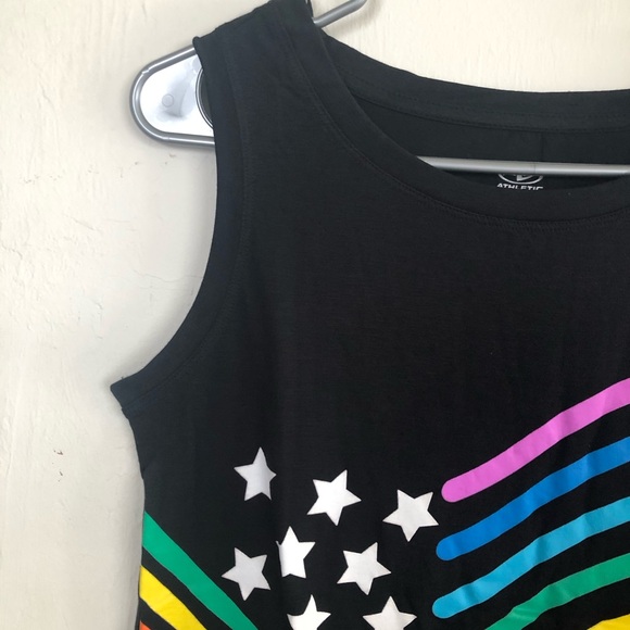 ATHLETIC WORKS Womens Tank Top XS 0-2 Graphics Black New - Picture 5 of 12